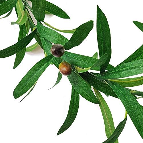 Artificial Olive Leaf Garland with Fake Fruits 2PCS