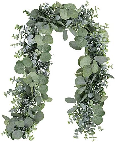 Winlyn 59 Ft Artificial Eucalyptus Garland in Grey Green
