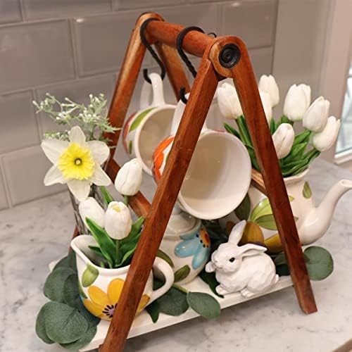 Beferr White Tulips Artificial Flowers 18Pcs Bouquet Set