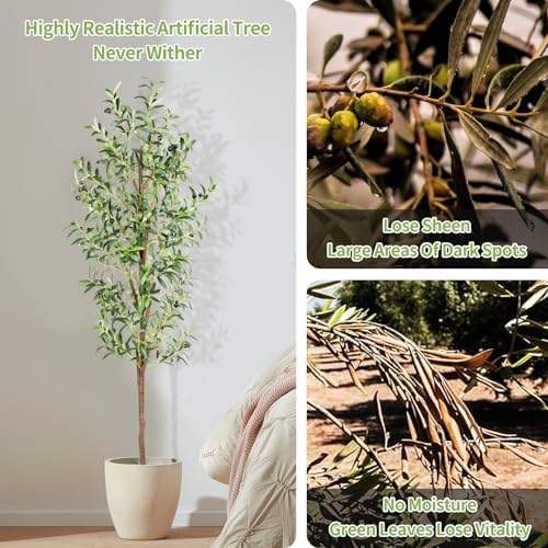 CETRD Realistic Artificial Olive Tree 6FT Tall