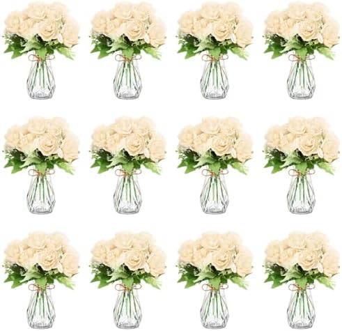 Zeyune 37 Pack Artificial Peonies with Bud Vase