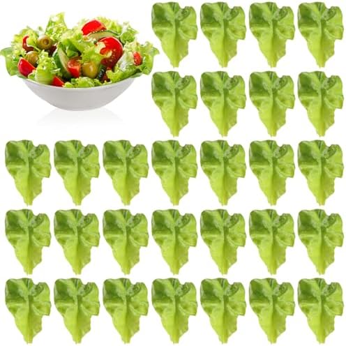 Giegxin 30 Pcs Realistic Artificial Lettuce Leaves