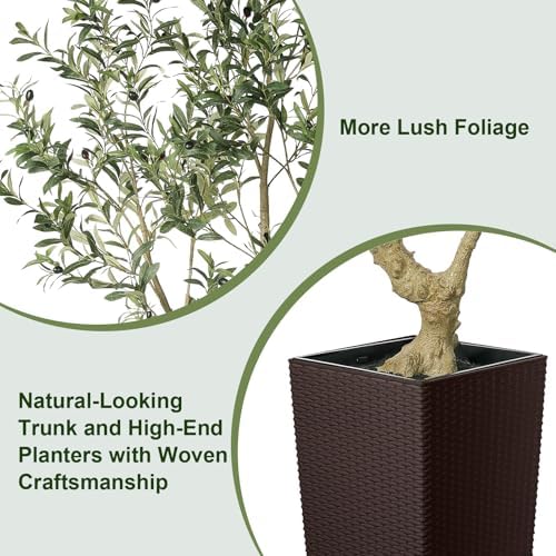 LYERSE Faux Olive Tree 7ft Artificial Indoor Decor