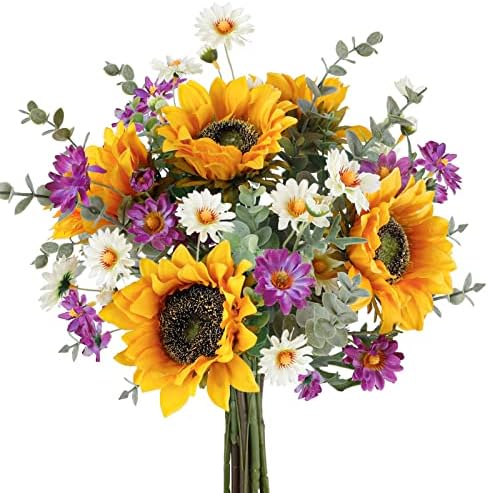 CEWOR Artificial Sunflowers Bouquet for Wedding and Home Decor