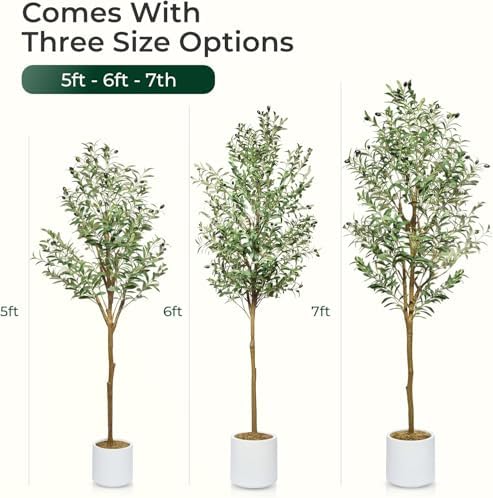 Faux Olive Tree 5ft - Artificial Indoor Decor with Pot