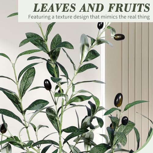 DIIGER 6FT Artificial Olive Tree with Fruits and Leaves