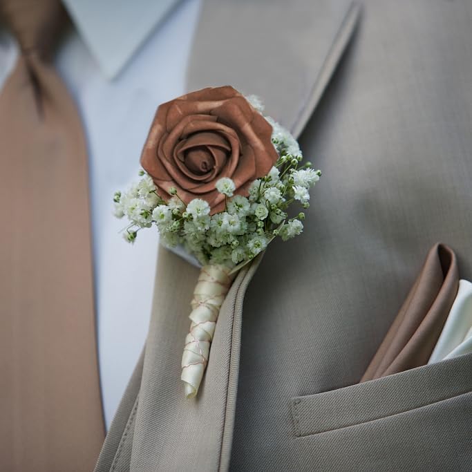 Brown Artificial Roses 25pcs for Wedding DIY Decor