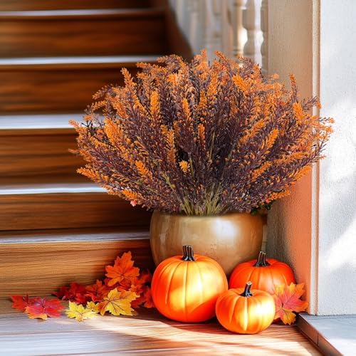 10 Bundles Artificial Fall Flowers for Outdoor Decor
