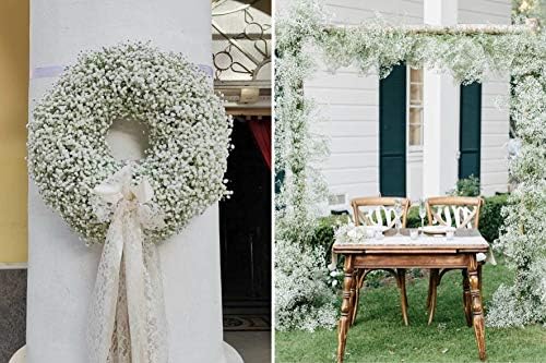 JIFTOK Artificial Babys Breath Flowers 24 Pcs White Wedding Decoration