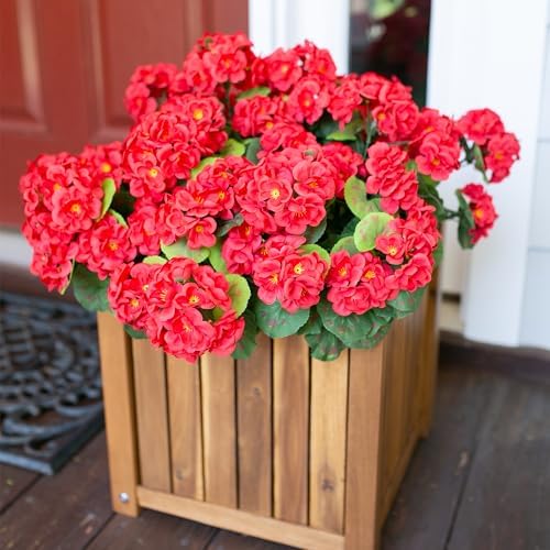 HyeFlora Artificial Geraniums for Outdoor Decoration
