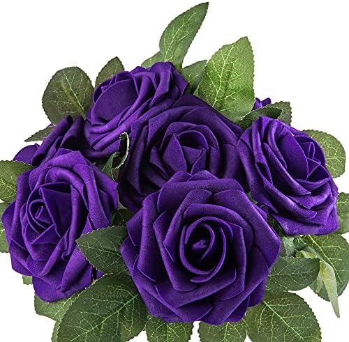 Lansdowns Artificial Foam Rose 25pcs Purple Realistic