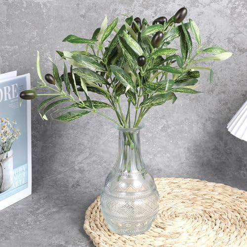 5 Pcs Artificial Olive Tree Branches 11 Inch Faux Greenery for Centerpieces