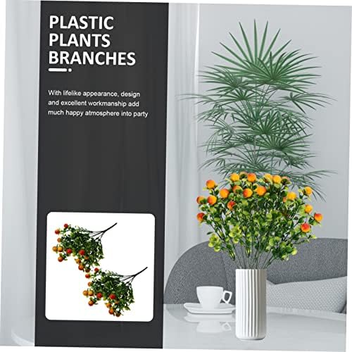 Cabilock 2pcs Vivid Artificial Fruit Branches for Home Decor