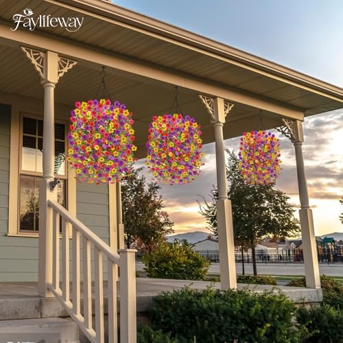 Upgrade UV-Resistant Artificial Hanging Flowers 4PCS