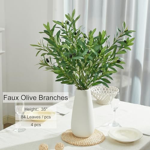 Heleze 35 Inch Artificial Olive Branches 4PCS