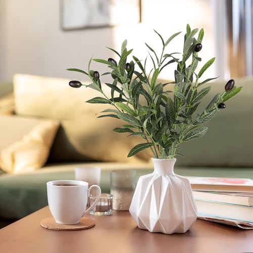XONOR Artificial Olive Branches 6Pcs 18 Inch Set
