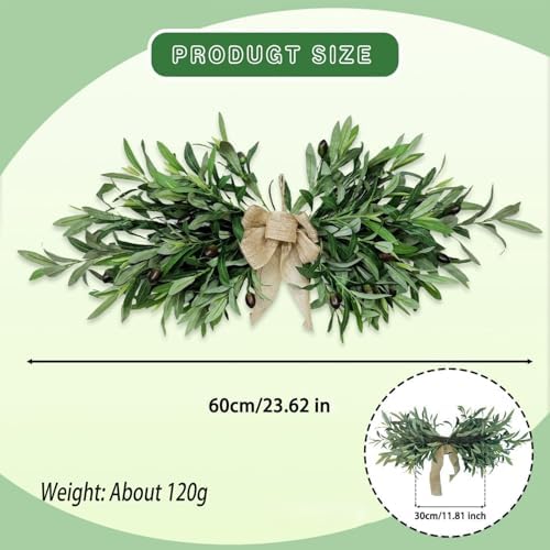 Artificial Olive Wreath 24 Inch 2 Pcs Swag for Wall