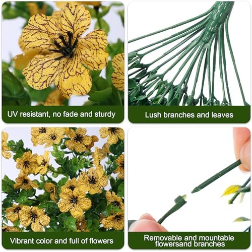 INSPRING Artificial Flowers Fall Decor 2PCS Yellow Daisy Trailing Vines