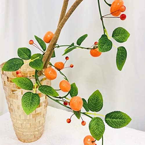 Artificial Tangerine Vine Garland for Home Autumn Decor