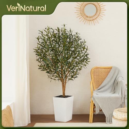 Artificial Olive Tree 5FT Real Wood Trunk UV Resistant