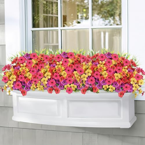 24 Bundle Artificial Flowers for Outdoor Decor