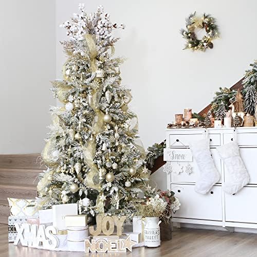 Sea Team 24-Pack Glitter Holly Berry Twigs for Christmas Tree
