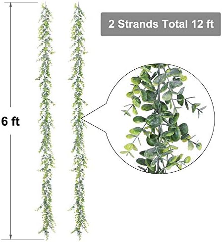 Lvydec 6 Pack Artificial Eucalyptus Garland