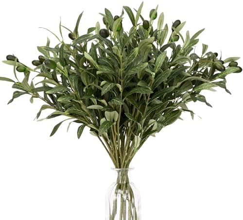 Waipfaru 8 Pcs Artificial Olive Tree Branches 18 Inch