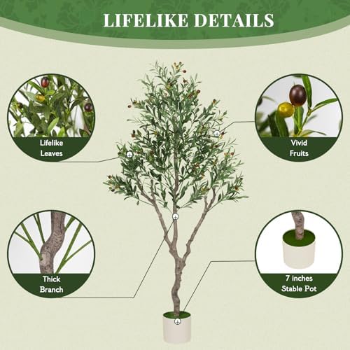 Olive Trees Artificial Plant Indoor 6FT Tall Faux Olive Tree