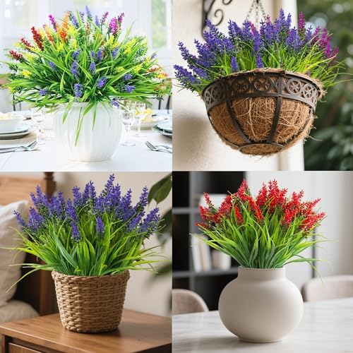 24 Bundles Artificial Lavender Flowers for Outdoor Decor