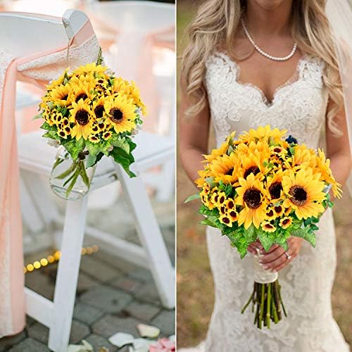 Lvydec Artificial Sunflower Bouquet 2 Pack