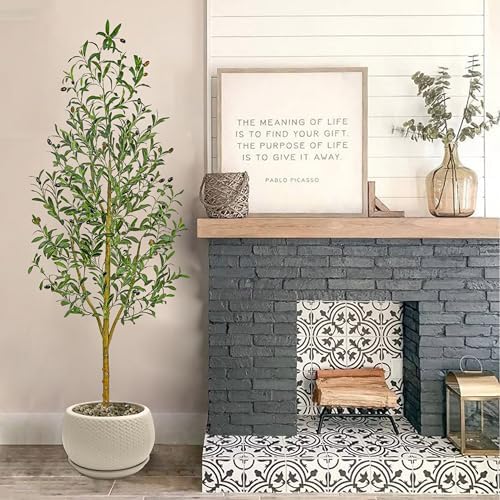Artificial Olive Tree with White Planter Home Decor