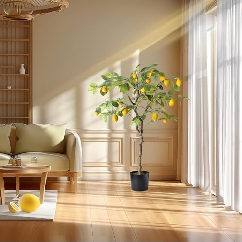Realistic 4FT Artificial Lemon Tree with Pot