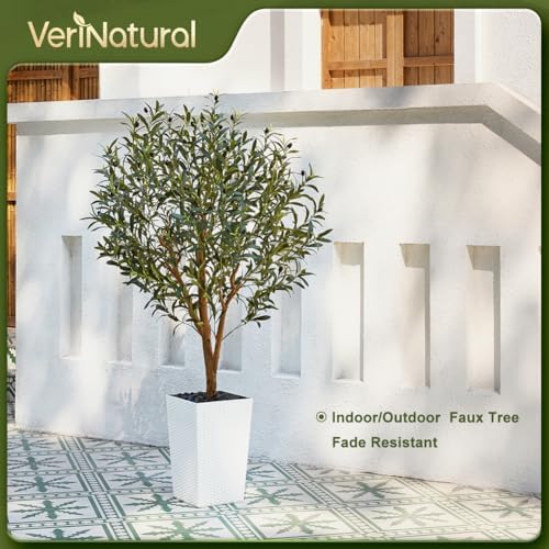Artificial Olive Tree 5FT Real Wood Trunk UV Resistant