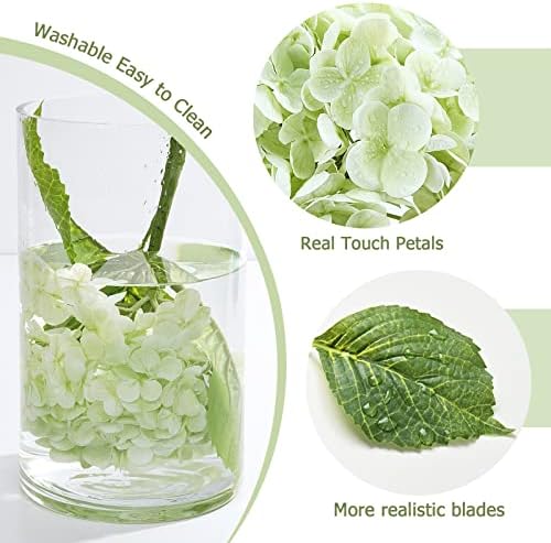 Waipfaru 21 Inch Real Touch Hydrangea Artificial Flowers with Long Stem and Leaves