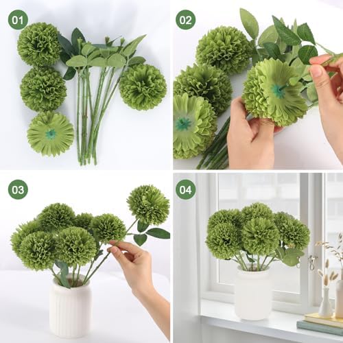 Hananona 12 Pcs Artificial Chrysanthemum Flowers Ball
