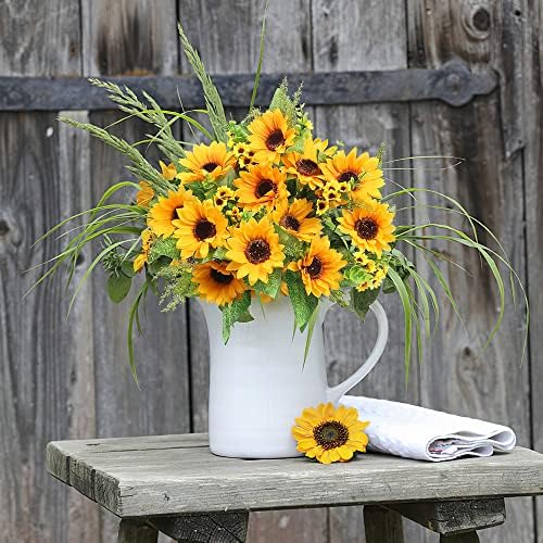 AmyHomie Artificial Sunflower Bouquets 2 Bunches