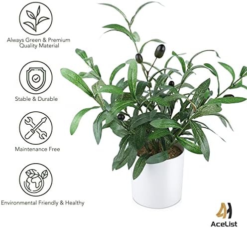 AceList Artificial Mini Olive Tree with Realistic Fruits and Leaves