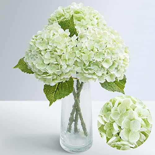 Waipfaru 21 Inch Real Touch Hydrangea Artificial Flowers with Long Stem and Leaves