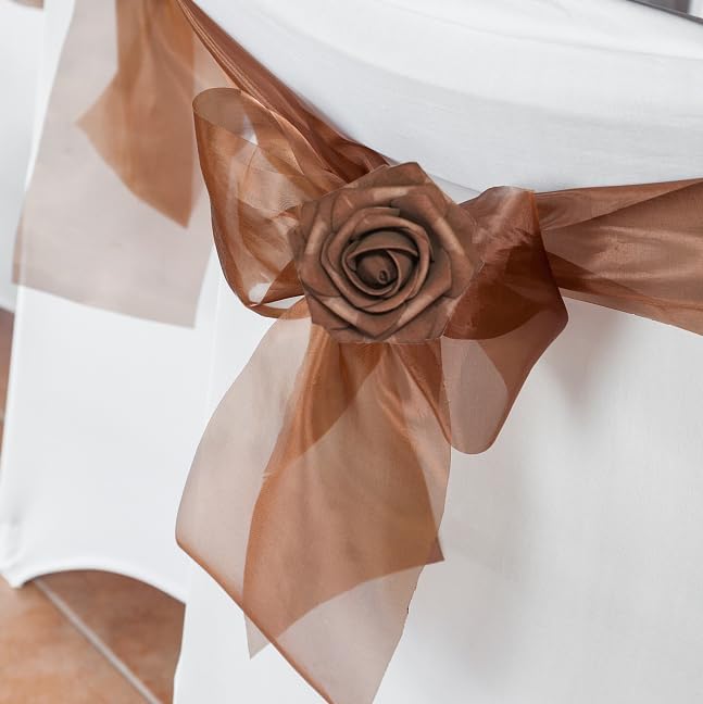 Brown Artificial Roses 25pcs for Wedding DIY Decor