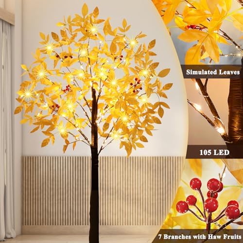 5FT Lighted Artificial Maple Tree with 105 LED Lights