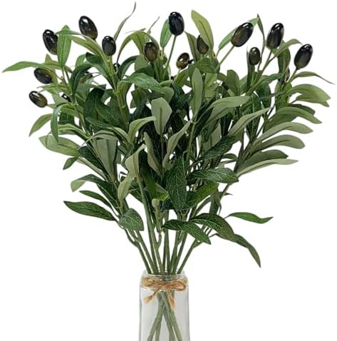 5pcs 15 Inch Artificial Olive Branches with Realistic Fruits