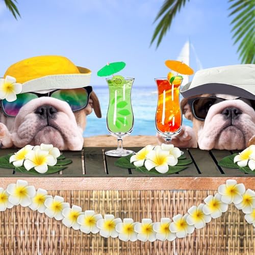 60 Pcs Tropical Party Decor Supplies with Glue