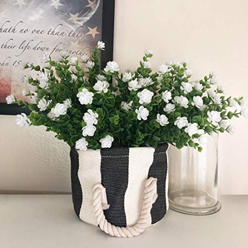 HAPLIA 6 Bundle Artificial Flowers Set - White UV Resistant