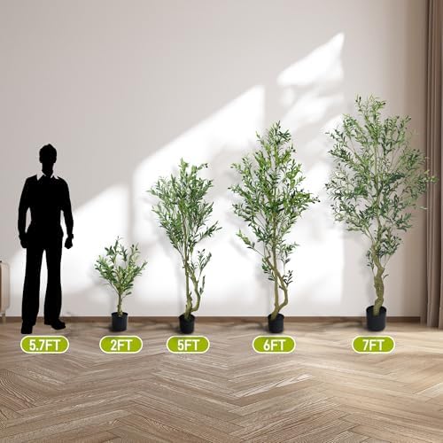 Quibbay 5FT Artificial Olive Tree with Lifelike Fruits