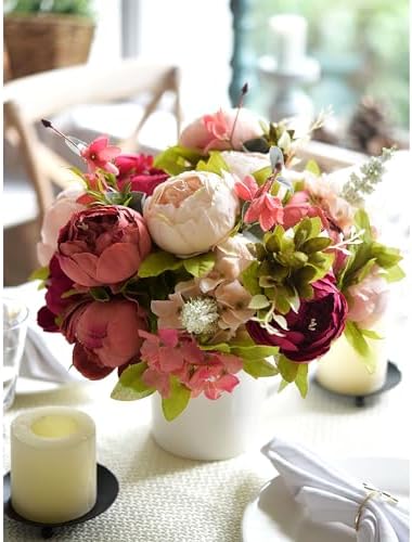 FiveSeasonStuff Passion Blush Artificial Peony Bouquet
