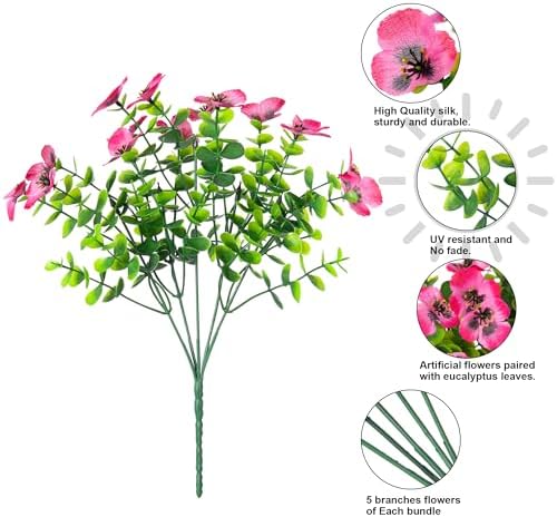 Ivydale Artificial Pansies 12 Bundles UV Resistant Outdoor Flowers