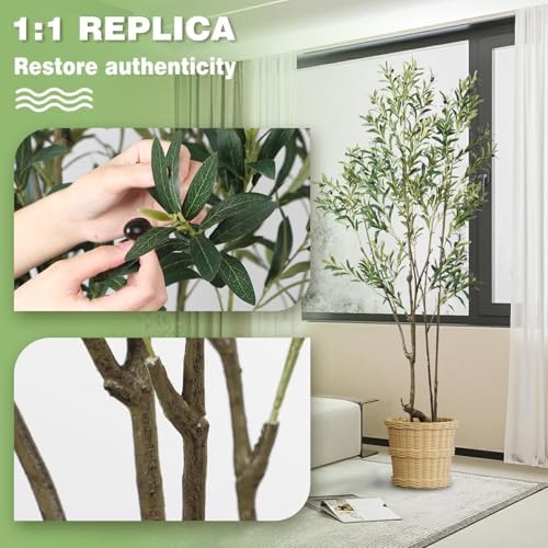 689ft Artificial Olive Tree with Lifelike Fruits and Sturdy Pot