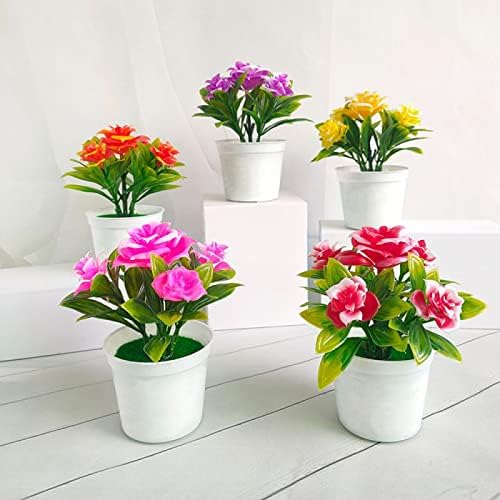 Artificial Bonsai Tree Mini Grey Plastic Plant Office Desk Decoration