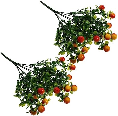 Cabilock 2pcs Vivid Artificial Fruit Branches for Home Decor